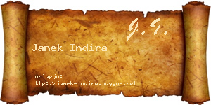 Janek Indira névjegykártya